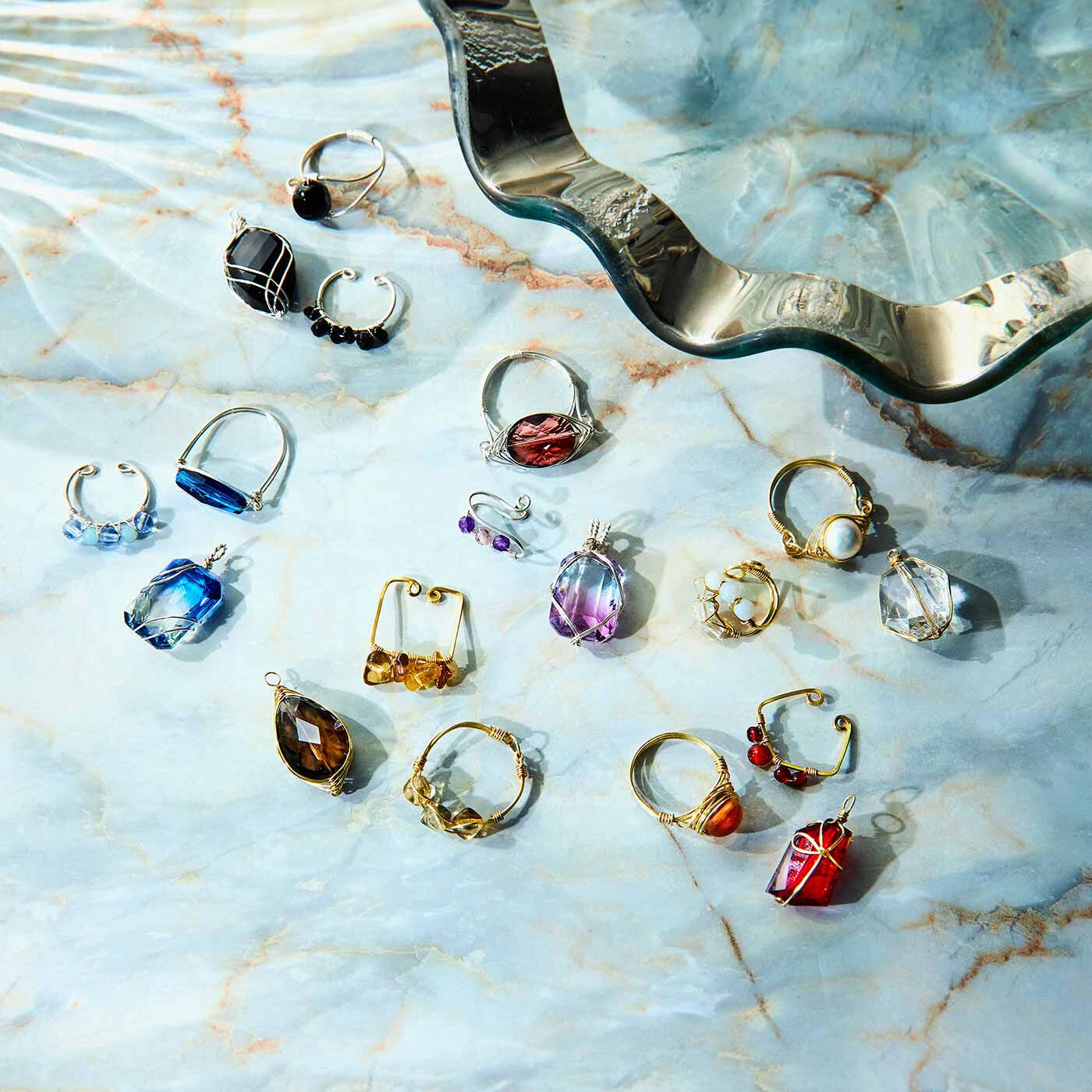 ワイヤーフラワーのブーケピアス ワイヤーアクセサリー ハンドメイドアクセサリー作り方