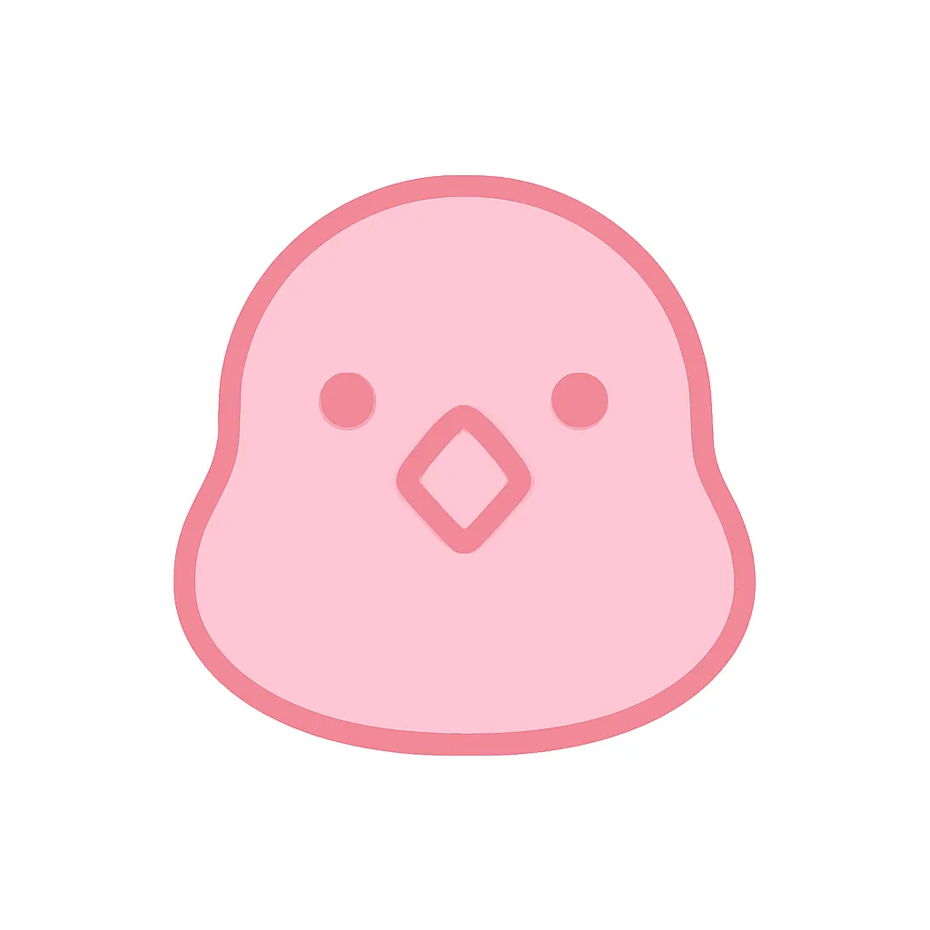 ピンクかわいいとりアイコンイラスト・フリー素材なら「シンテリ」