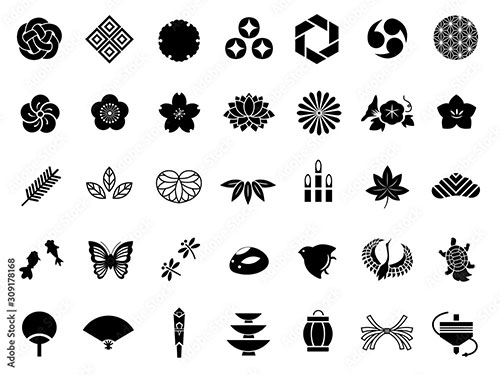 日本の桜と勢いのある波の和風アイコン PNG 72dpi 640px japan-icon03logojapan