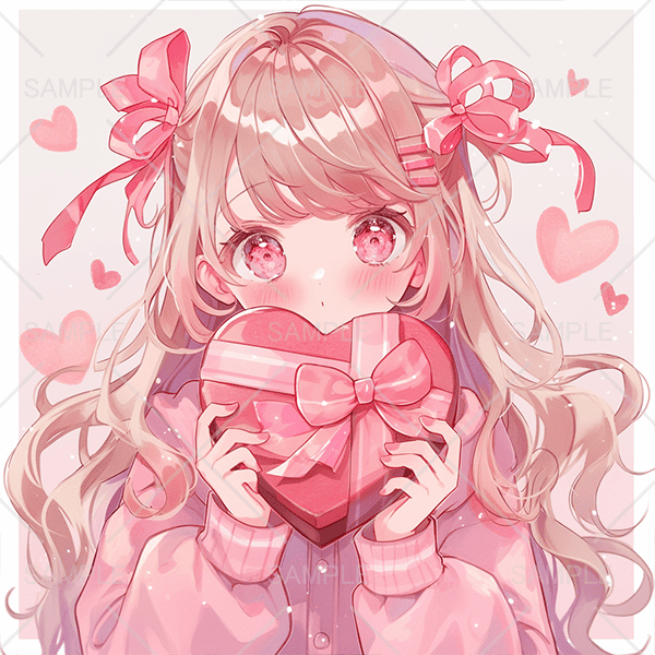 ロングヘアの女の子アイコン 表情5種類 ピンクのイラスト素材100101597- PIXTA