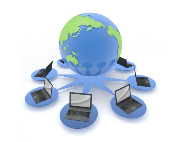 シームレスなグローバルネットワーク：イラスト無料