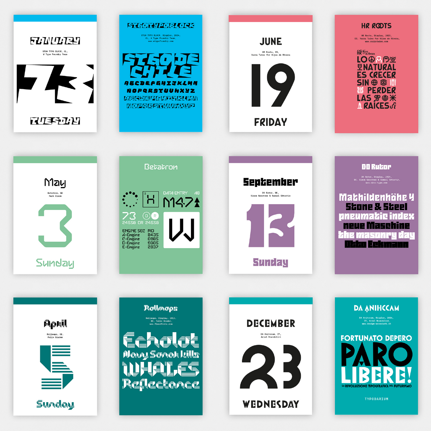 世界のフォント 日めくりカレンダーせんねん灸