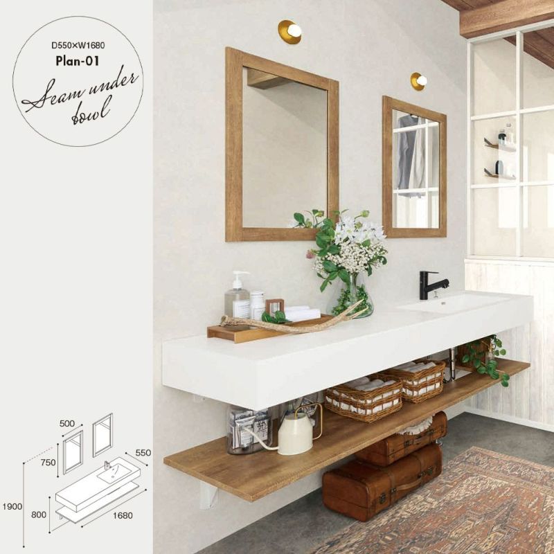 自分好みに作れる「アイカ スタイリッシュカウンター」で洗面リフォーム