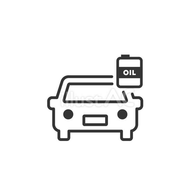 オイル無料のAi・PNG白黒シルエットイラスト