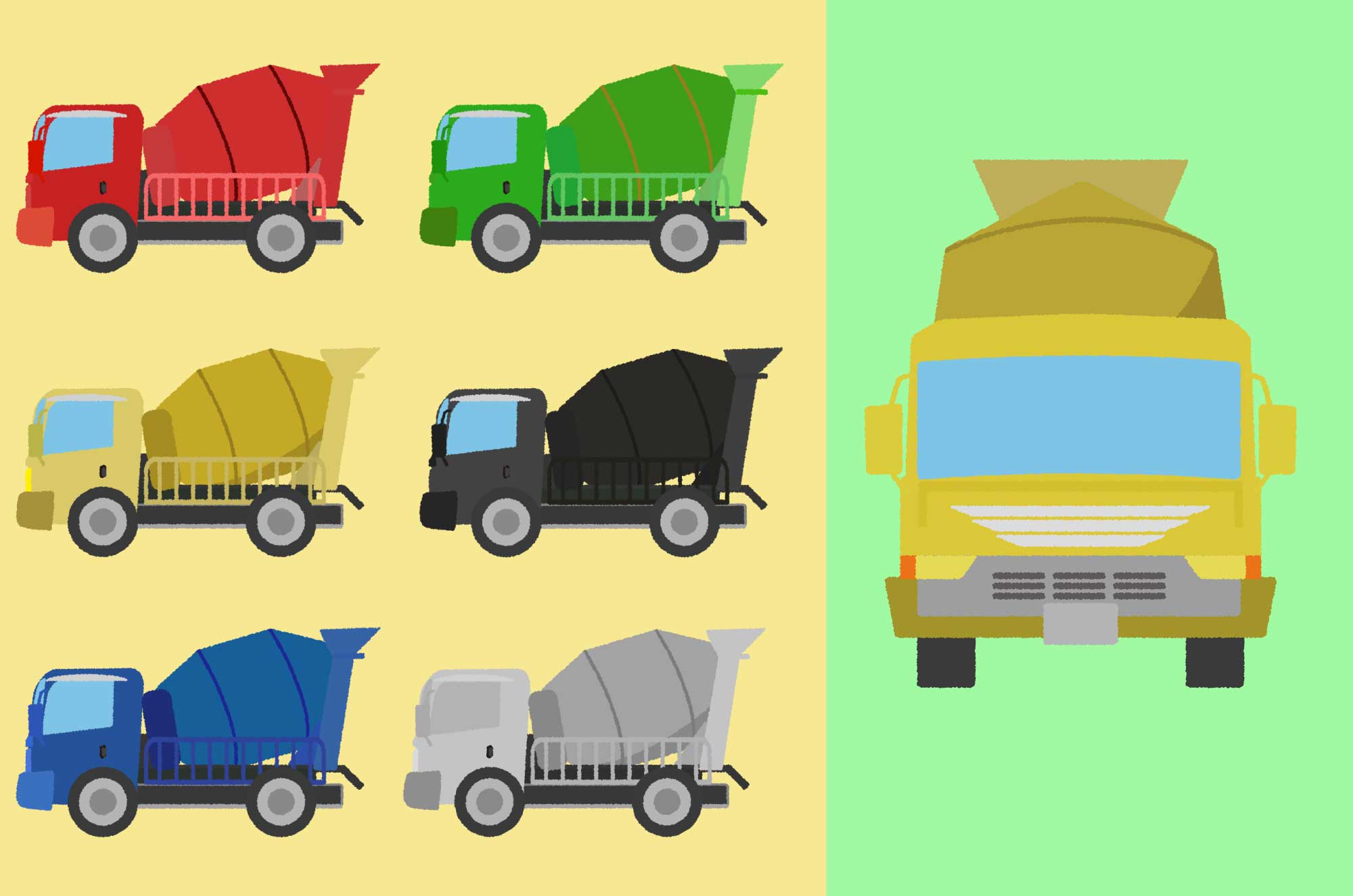 ミキサー車 シンプルイラスト フリー素材 – アイコン・イラストダウンロードサイト OWL STOCK -オウルストック