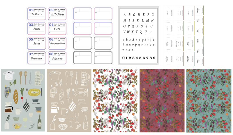 無料素材 仕事にも使える！おしゃれな収納ラベルclass,design