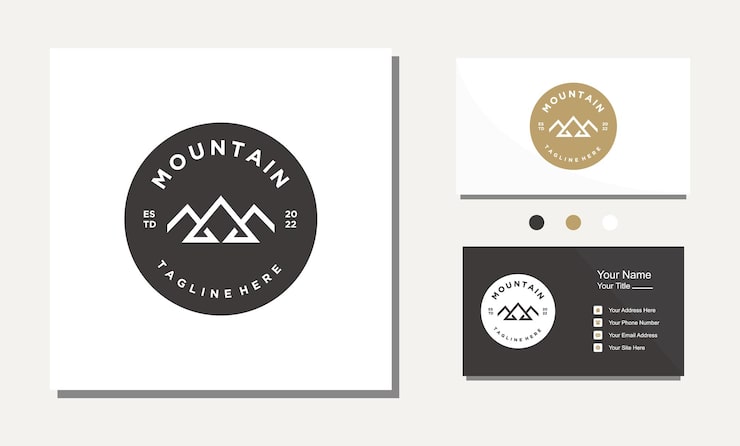 山のロゴの無料ロゴテンプレート 2087 - デザインAC