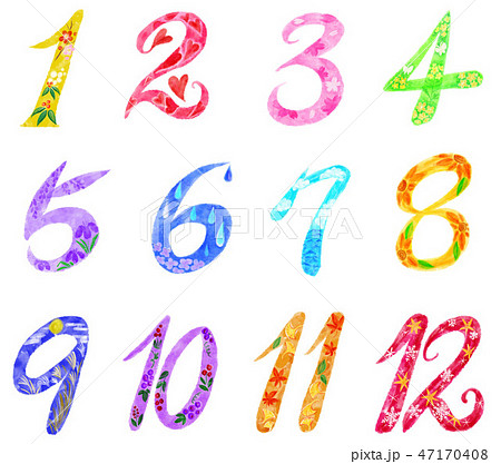 手描きの数字のセット イラスト おしゃれ かわいいのイラスト素材68602721- PIXTA