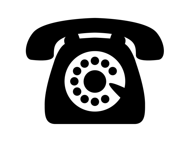 昭和レトロな黒電話のイラスト・アイコン：イラスト無料