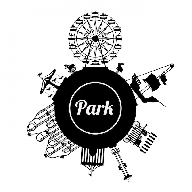 ベクトルロゴ ヴィンテージの遊園地セットのイラスト素材・ベクター Image 72901451