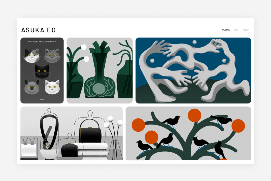 イラストレーター様 ポートフォリオサイトカワセミデザイン舎