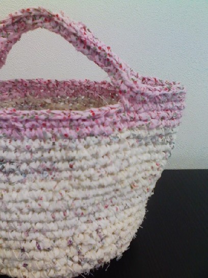 裂き編みバッグの作り方cherryと小さな花畑