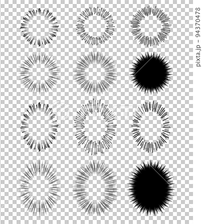 黒い集中線と強調して告知する叫ぶふきだしワイドフレーム 透過背景のイラスト素材199292468 毎月1点無料 フリー のストックフォトイメージマート