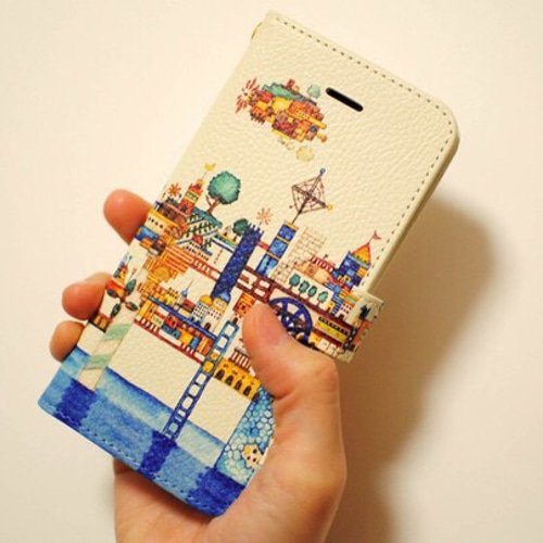 手帳型スマホケース iPhone Galaxy Xperia ほぼ全機種対応♪イラストが可愛いテーマ:猫 女の子 動物 カラフルオリジナルグッズ販売 marupon store