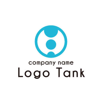 青い円形の立体ボタンのロゴマーク販売ロゴマークの購入ならロゴ市ストア