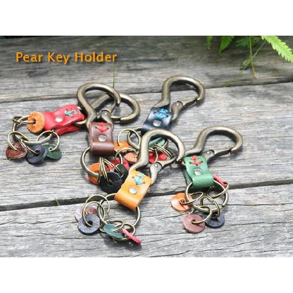 キーホルダー 本革 馬革 キーリング ティアドロップ型 二重リング ナスカン付き レザークラフト ６色 Horsehide LeatherKeychain Ring Holder WILD HEARTS Leather&Silver ID kh3419r7