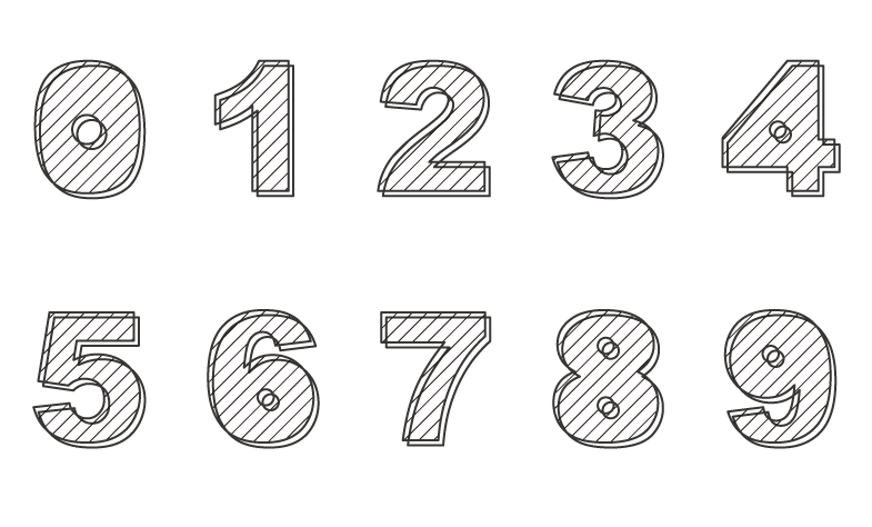 手書きのおしゃれな数字のイラストのセット おしゃれ 番号 数 フォント カリグラフィー 筆記体のイラスト素材70128879- PIXTA