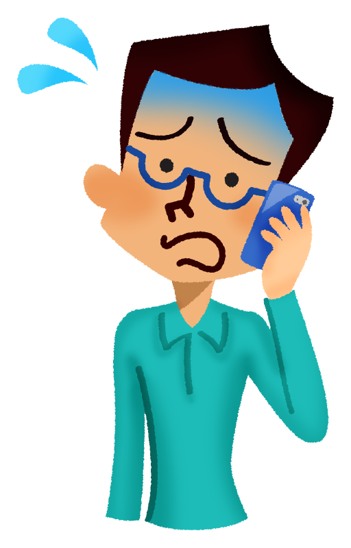 電話で相談をする男性のイラスト🎨 フリー素材 看護roo! カンゴルー