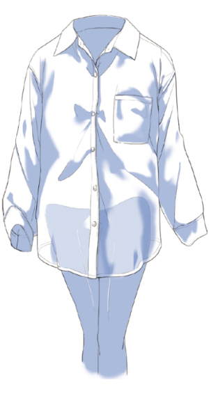 爽やかな色気のシャツポーズイラスト・フリー素材なら「シンテリ」