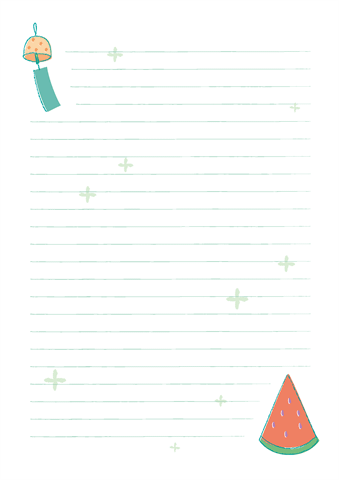 猫便箋 5匹の猫 横書き無料の雛形・書式・テンプレート・書き方ひな形の知りたい