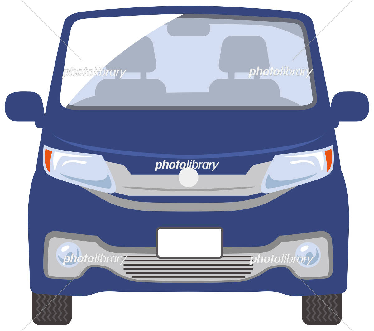 自動車の正面イラストのフリー素材イラストイメージ