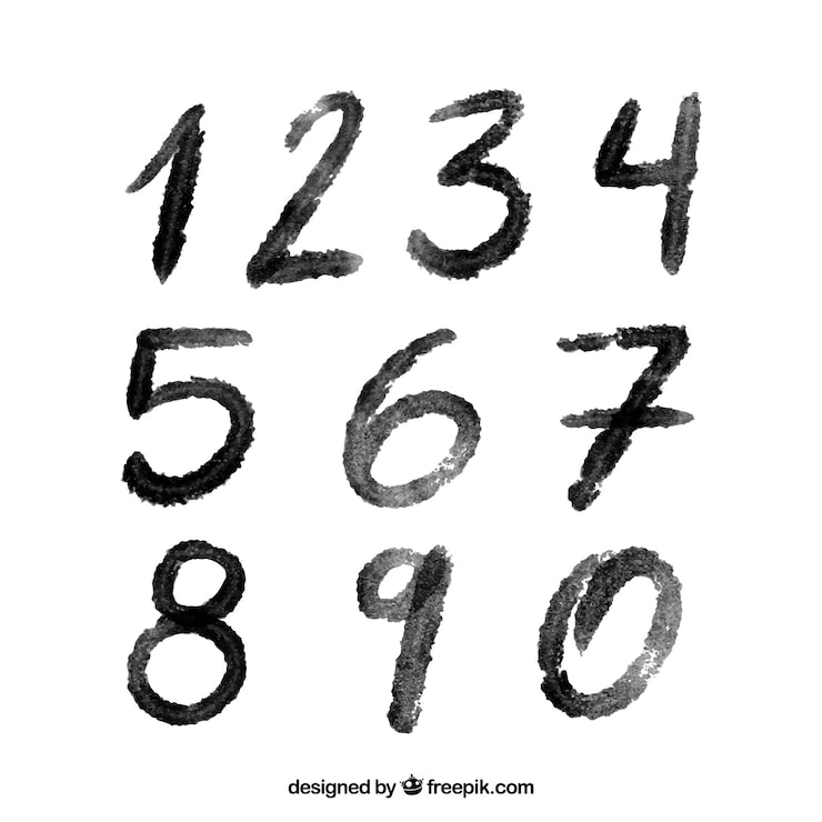 数字イラスト - 手描き風の可愛い1〜9・0の無料素材 - チコデザ