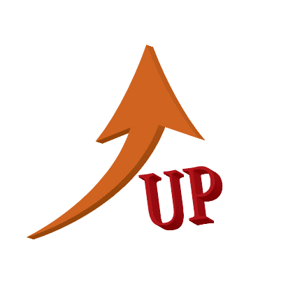 青の上昇の矢印２：イラスト無料