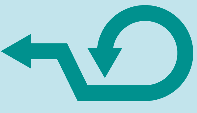 カーブの矢印 ライトブルー 透過イラスト