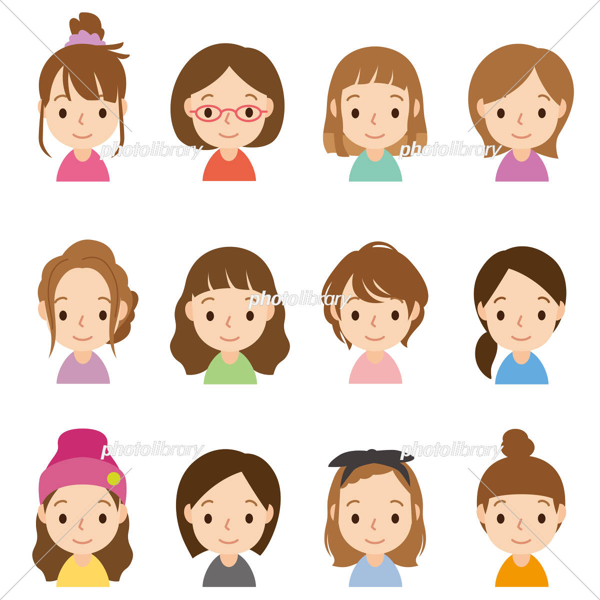 イヤホンと横顔の女性アイコン – Unlimited -フリー素材サイト