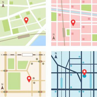 ベクトル マップ テンプレート イラスト。シンプルなフラットな街マップのイラスト素材・ベクター Image 50314192