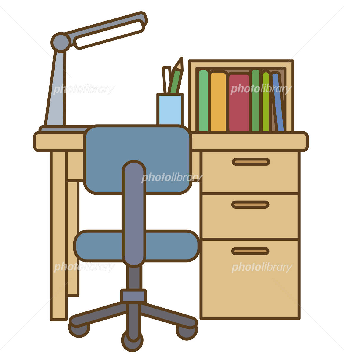 フリーイラスト9種類の学校の勉強机と椅子のセットでアハ体験GAHAG著作権フリー写真・イラスト素材集 - GAHAG著作権フリー 写真・イラスト素材集