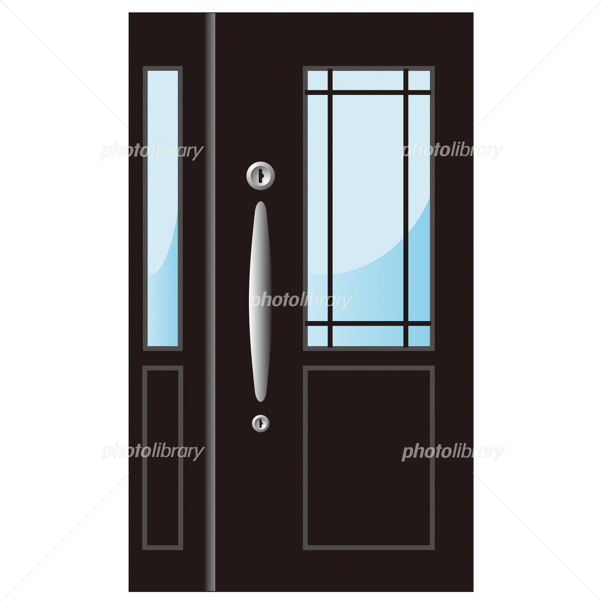 玄関ドアとバリアフリーの施工のイラスト素材22029102- PIXTA