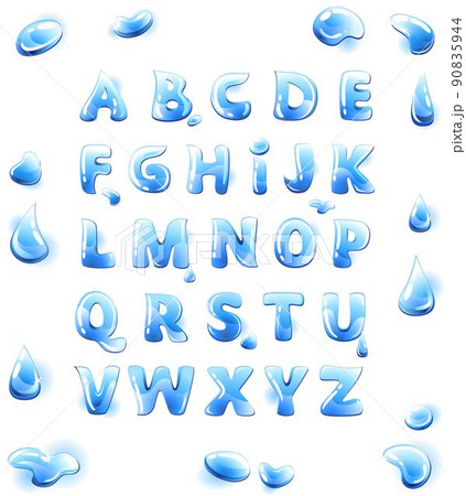 水」文字のアイコンイラストかっこいい水文字