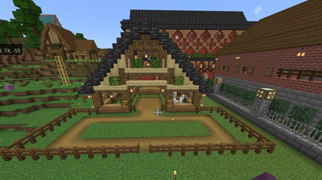 マイクラ建築：木だけで作る実用的な馬小屋。簡単10×10。No.117SOUのマイクラログ