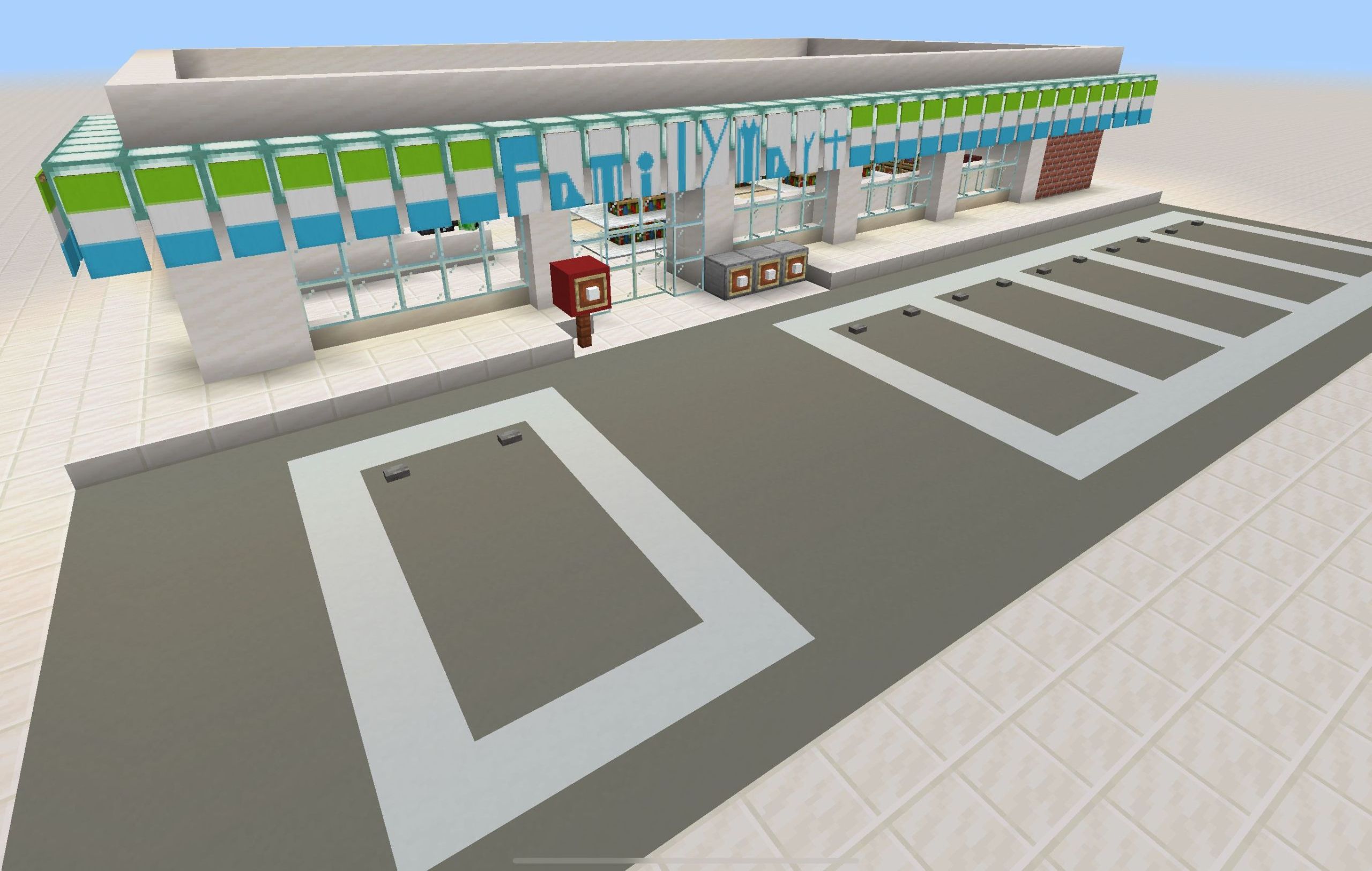 設計図を使って巨大都市を作るのはいいね！ここに、建物をどこに配置すべきか色で示した、自分が作った都市の満足のいく写真があるよ。 :r Minecraft