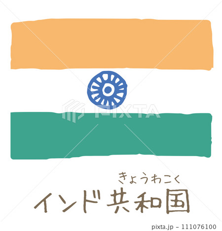 インドの国旗イラスト フリー素材 風船タイプ flag icon -India