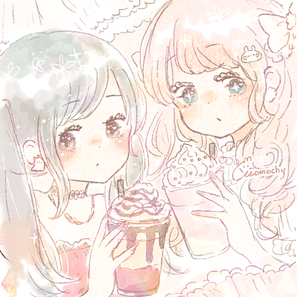 女の子のペア画フリーアイコンでSNSを彩ろう