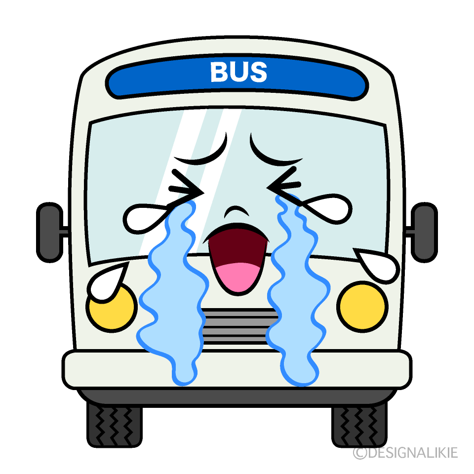 かわいいニヤッとするバスのイラスト素材無料ダウンロード IllustCute