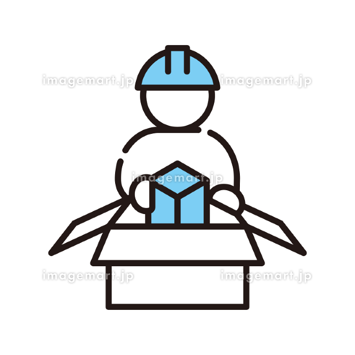 製品梱包ラインアイコン。ボックス倉庫概要ベクトルシンボルPremiumベクトル素材