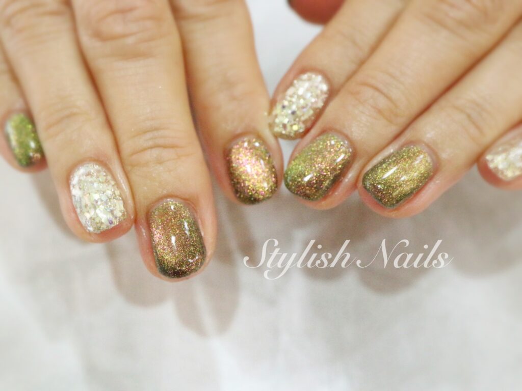 マグネットジェルをミックスさせたデザイン☆ - スタイリッシュネイルズ神戸市 JR住吉駅1分「ネイリスト協会認定」の高い技術と最新トレンドをご提供