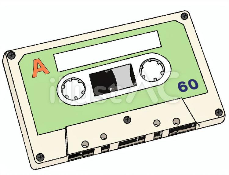 手描き風の伸びたカセットテープのイラストアナログ・磁気テープのイラスト素材48253650- PIXTA