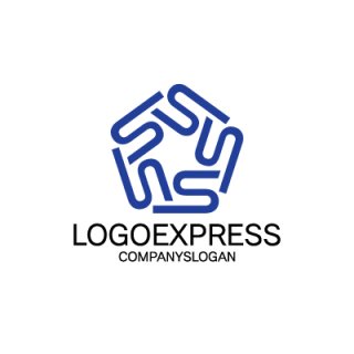 折紙を折ったような五角形ロゴ ロゴタンク 企業・店舗ロゴ・シンボルマーク格安作成販売