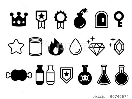 ビジネス アイテム アイコン セット：イラスト無料