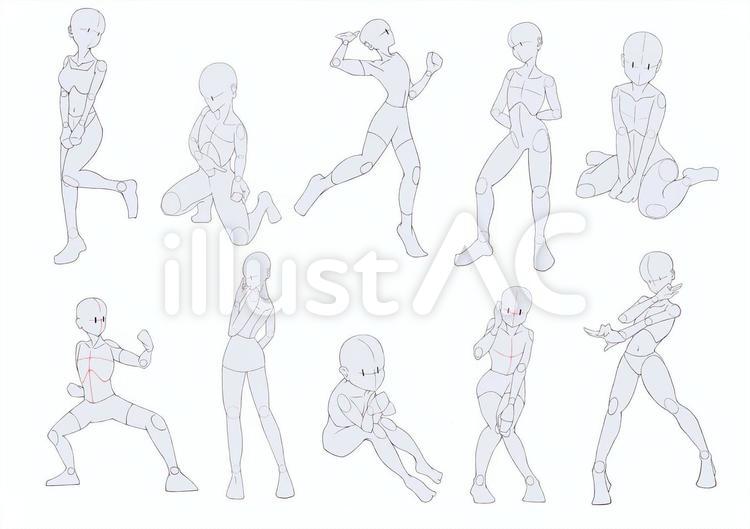 ポーズ フリー素材 イラストTikTok