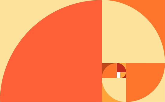 黄金比・黄金螺旋 透過PNG の定規：イラスト無料