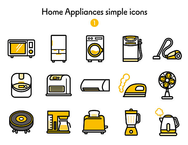 色塗りできる電気ポットのイラストぬれよん-ぬれるフリーイラスト