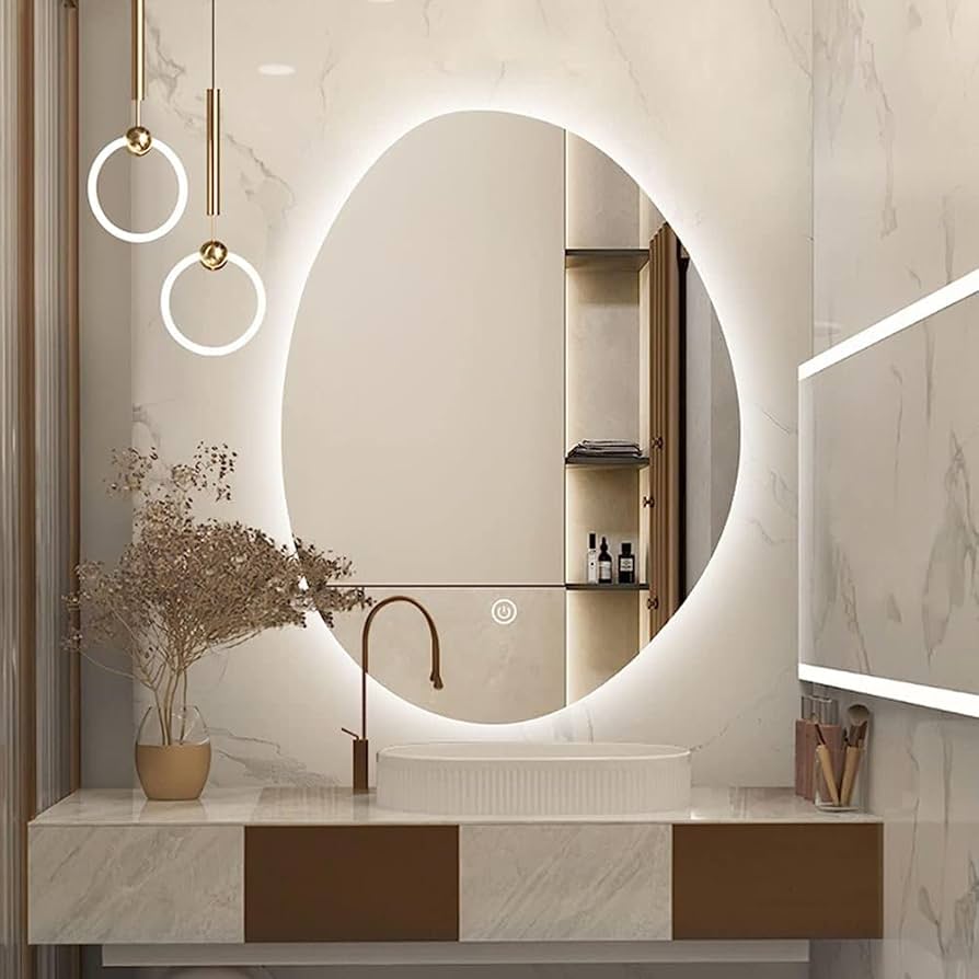 間接照明付きフレームレスミラー ラウンド Φ700mm YCGP971S - PIU STYLE オンラインショップ