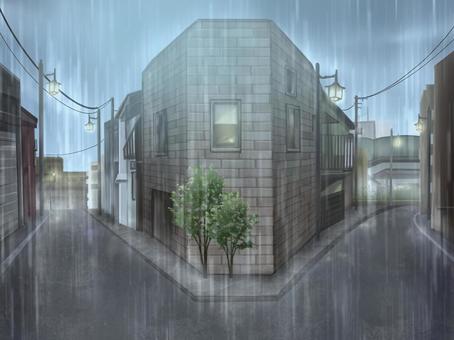 フリー素材繁華街の駅前 3枚背景イラストみんちりえ