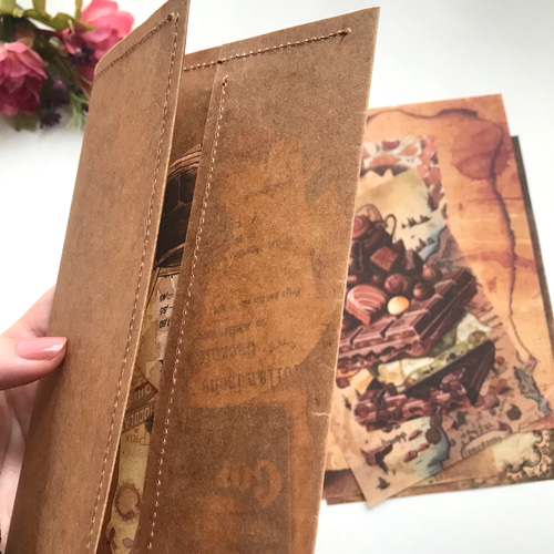 Amazonタイベック収納ケース20cm×15cmコラージュ 台紙 ステッカー 紙物保管 ペーパーDR01 ブラウン 収納ケース・ボックスオンライン通販