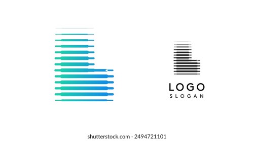 青系グラデーション円形ロゴ ロゴタンク 企業・店舗ロゴ・シンボルマーク格安作成販売